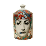Red Floral Lina Cavalieri Ceramic Aromatherapy Candle Jar with Lid