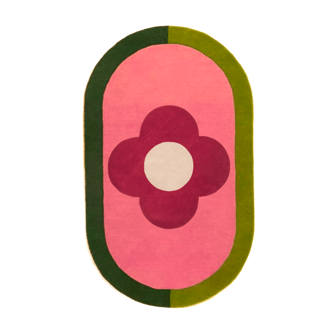 Red Flower Hand Tufted Wool Rug - MAIA HOMES