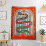 Red Magic Eye Snake Tapestry with Fringes Default Title