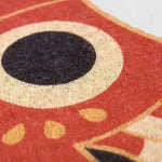 Close-up of a vibrant Red Oriental Fish Door Mat featuring bold patterns and rich textures, ideal as an area rug for adding a splash of color to your living room area rugs collection. Perfect for those seeking living room rugs 8x10 with unique designs.