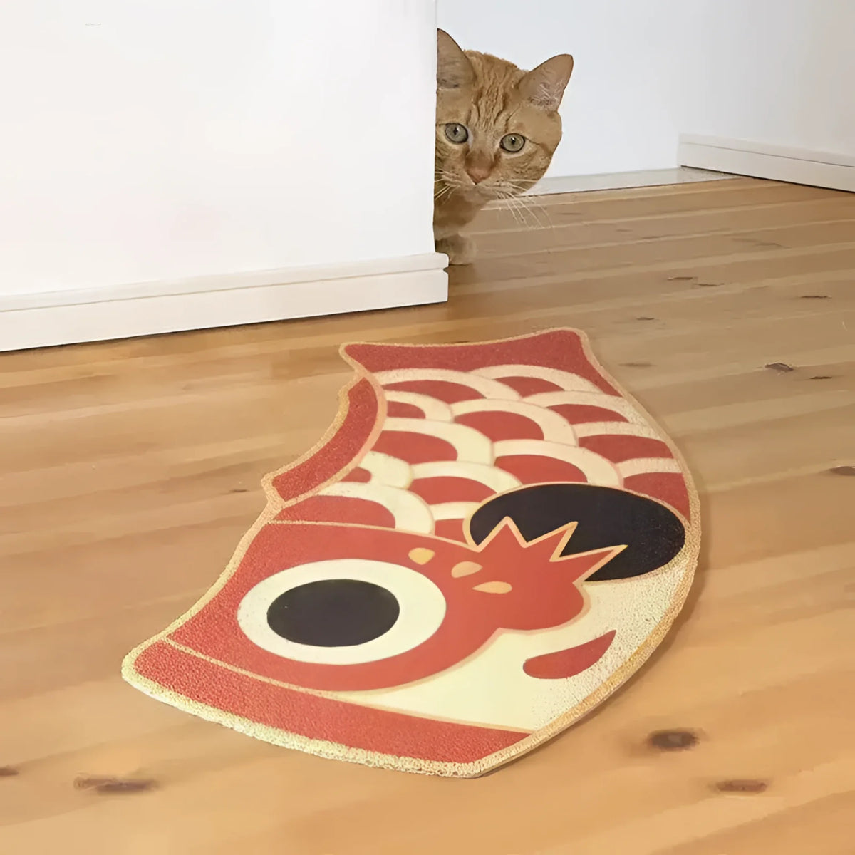 This vibrant Red Oriental Fish Area Rug adds a playful touch to your living space. Perfect for living room area rugs, this unique design complements 8x10 living room rugs, offering a charming and artistic flair to your home decor.