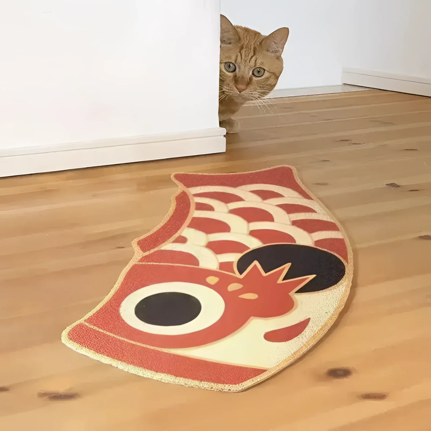 This vibrant Red Oriental Fish Area Rug adds a playful touch to your living space. Perfect for living room area rugs, this unique design complements 8x10 living room rugs, offering a charming and artistic flair to your home decor.