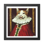 Red Royal Kitty Framed Poster Wall Art 16″ x 16″ (Square) Semi Glossy