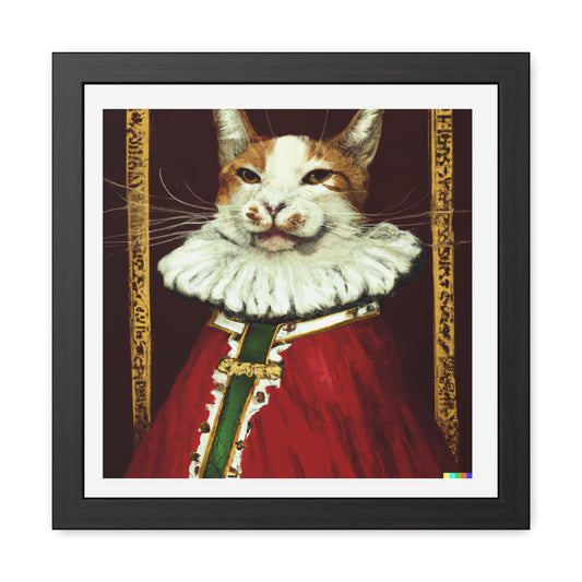 Red Royal Kitty Framed Poster Wall Art - MAIA HOMES