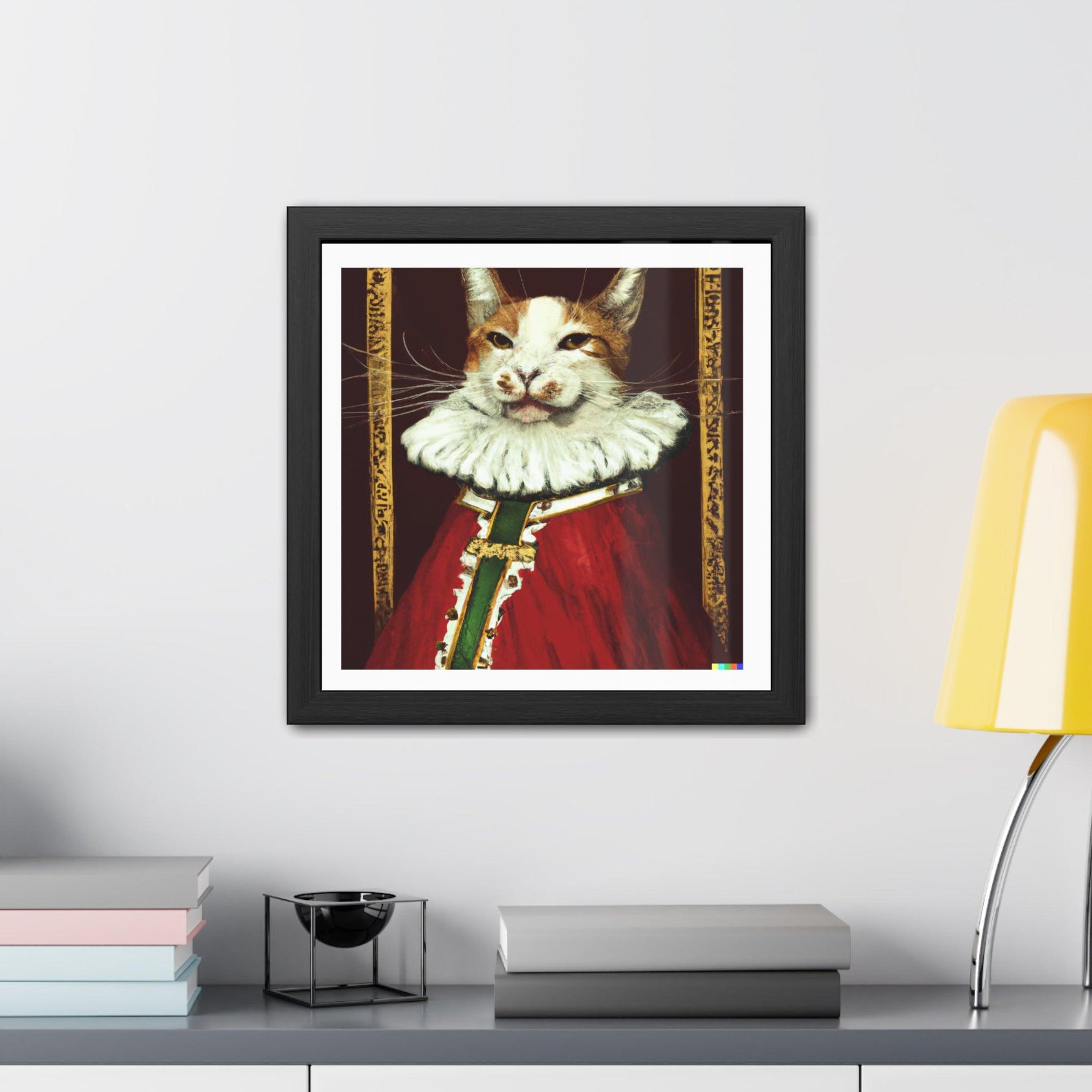 Red Royal Kitty Framed Poster Wall Art