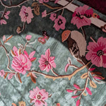 Hand tufted Regal Aviary Frame rug 7 x 9 ft featuring artistic aviary and floral pattern