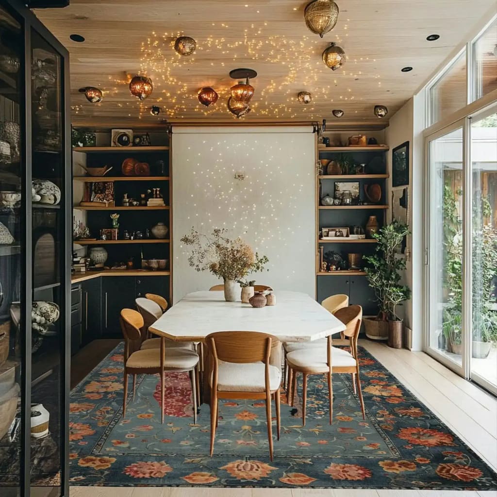 A beautifully styled living room showcasing a vintage hand-knotted area rug. The rug features intricate floral patterns, adding elegance and warmth to the space. Perfect for those seeking exquisite living room area rugs with a touch of vintage charm.