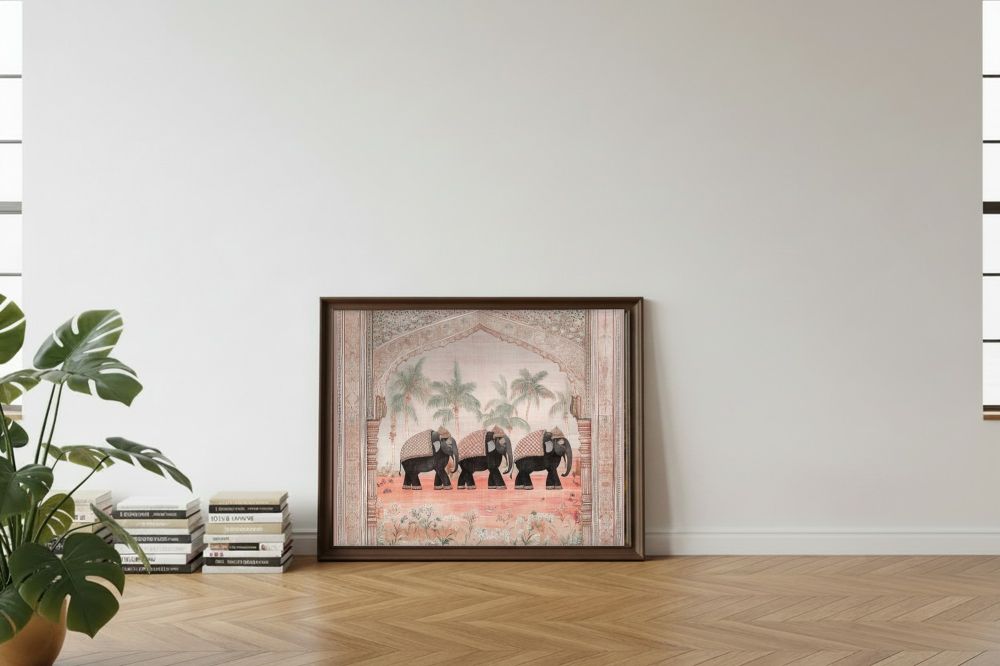 Framed room mockup - leaning