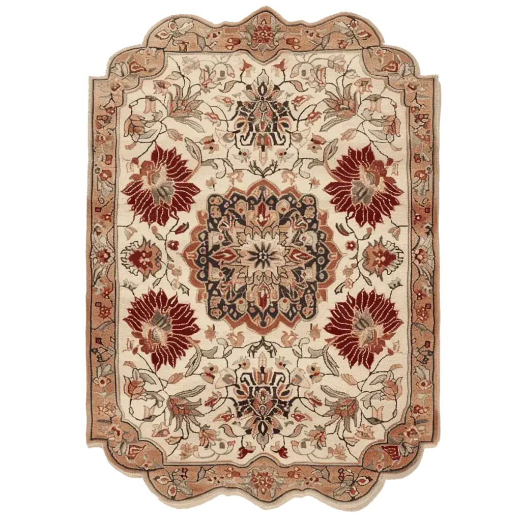 The Regal Petal Hand-Tufted Rug showcases an elegant vintage design, perfect as a large area rug for living rooms. Crafted from high-quality wool, this rug features intricate floral patterns in rich, warm tones, making it an ideal centerpiece for any space.