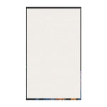 Plain white rectangular cotton kitchen towel flatlay with dark border — blank panel Regal Rebel Couture Monkey Cotton Kitchen Towel reverse side