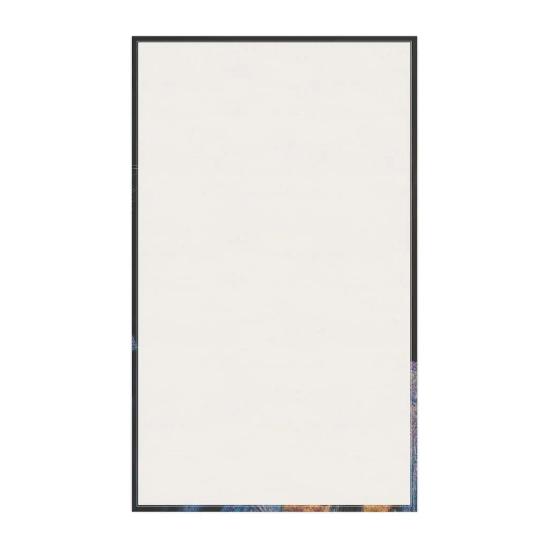 Plain white rectangular cotton kitchen towel flatlay with dark border — blank panel Regal Rebel Couture Monkey Cotton Kitchen Towel reverse side
