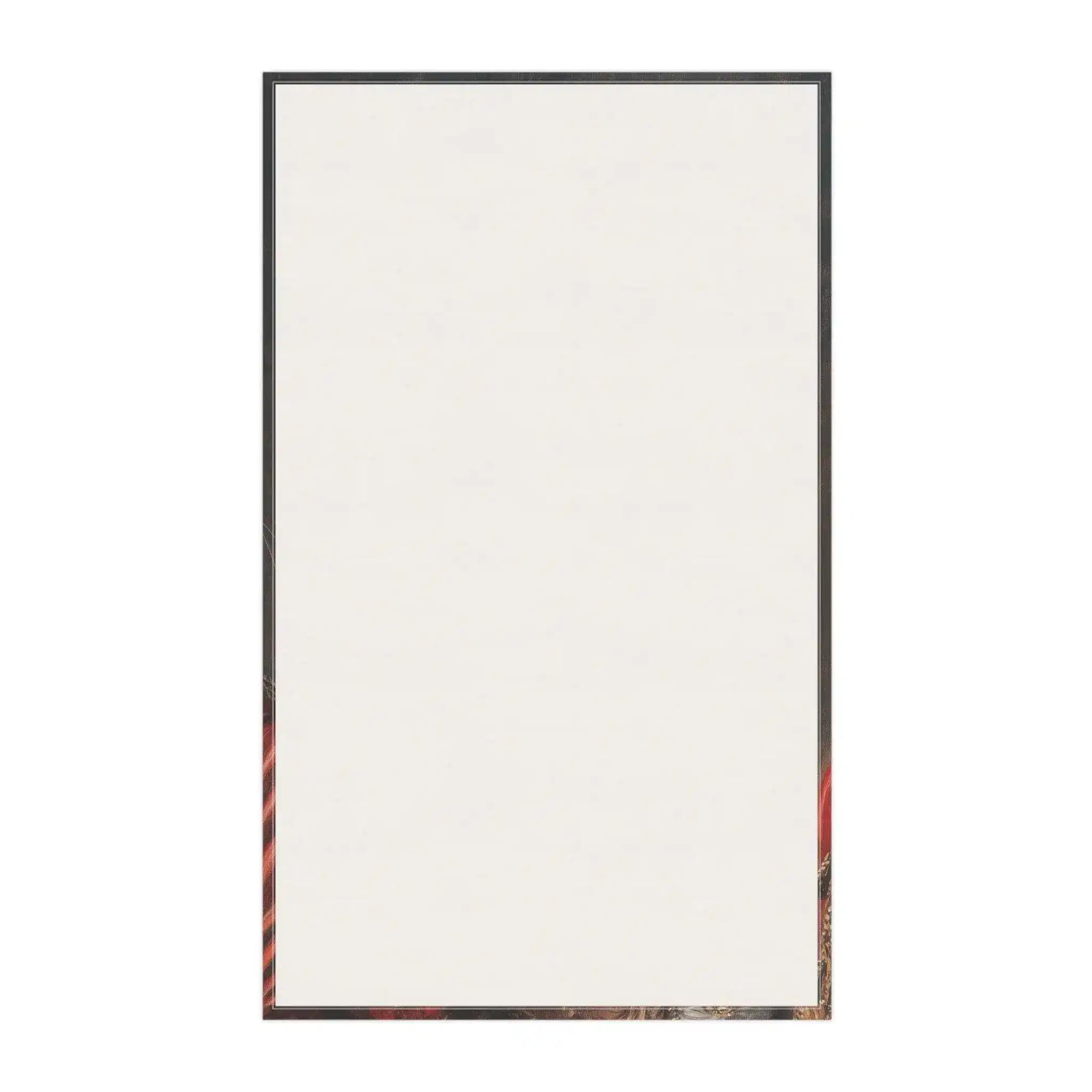 Renaissance Cat in Couture Luxury Cotton Kitchen Towel reverse blank side, plain white cotton with thin dark border, product template view