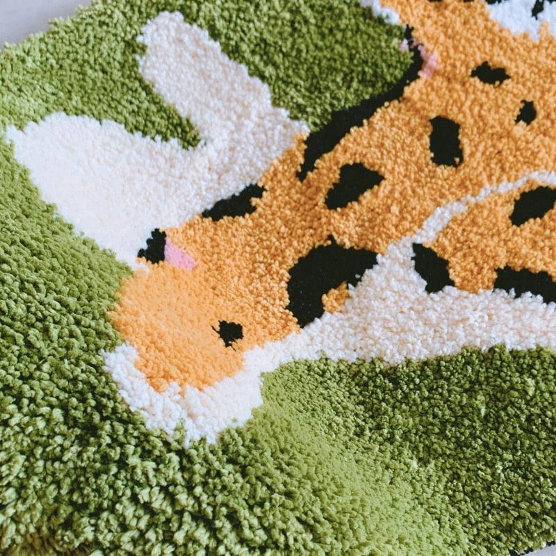 Resting Leopard Animal Shape Bath Mat