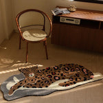 Resting Leopard Animal Shape Bath Mat