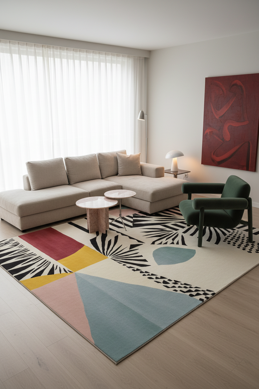 Retro Glitch Hand Tufted Rug