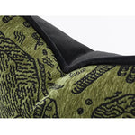 Retro green tiger patterned jacquard throw pillow with black trim, perfect for adding a stylish touch to your home decor.