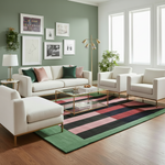 Retro Groove Stripe Hand Tufted Rug