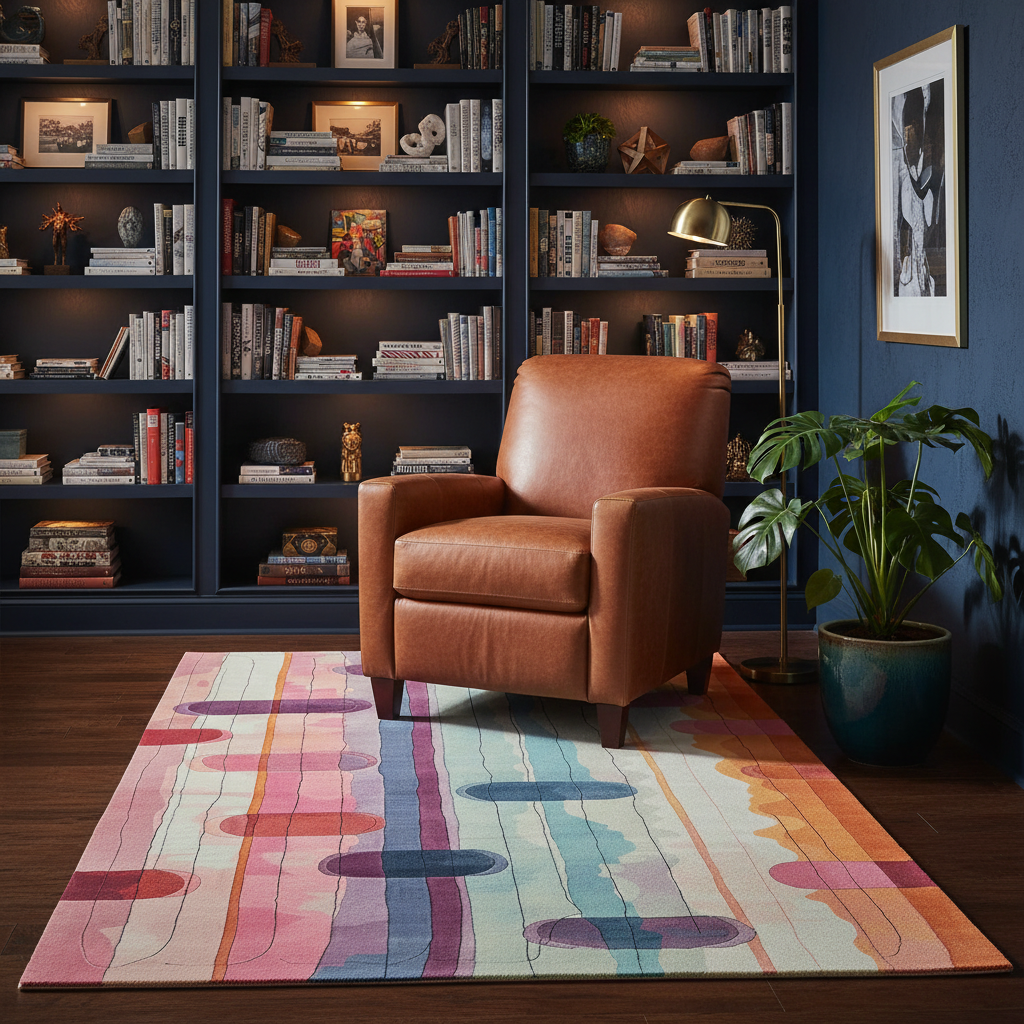 Retro Rhythm Lines Hand Tufted Rug