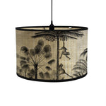 Retro Tropical Paradise Drum Lampshade Vintage Monkeys