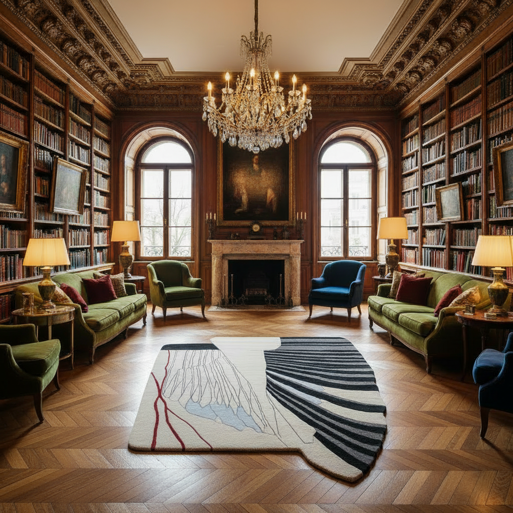 Retro Wave Hand Tufted Rug