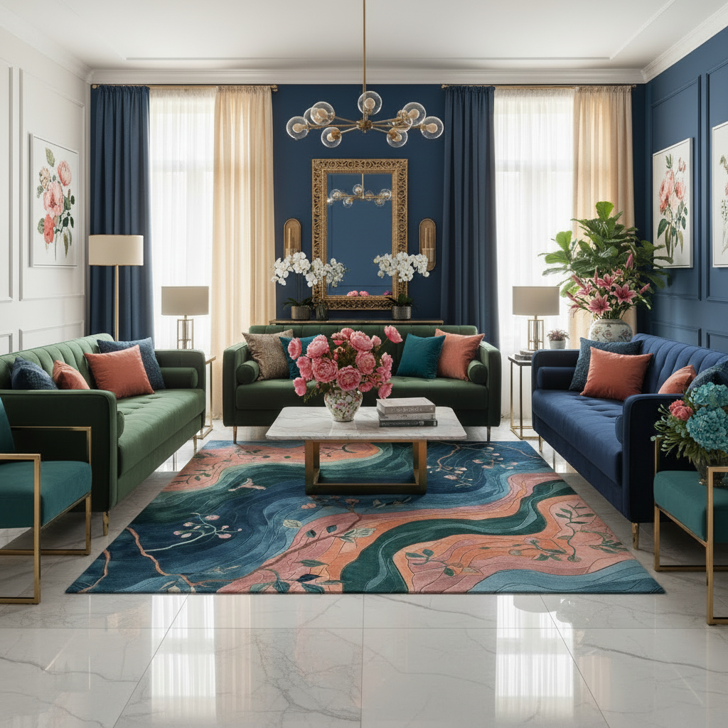 Rhythm of Blossoms Hand Tufted Rug