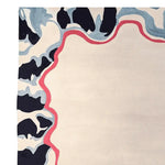 Contemporary Ripple Memory Frame Hand Tufted Area Rug in abstract design with bold colors. Perfect wool rug for large living rooms.