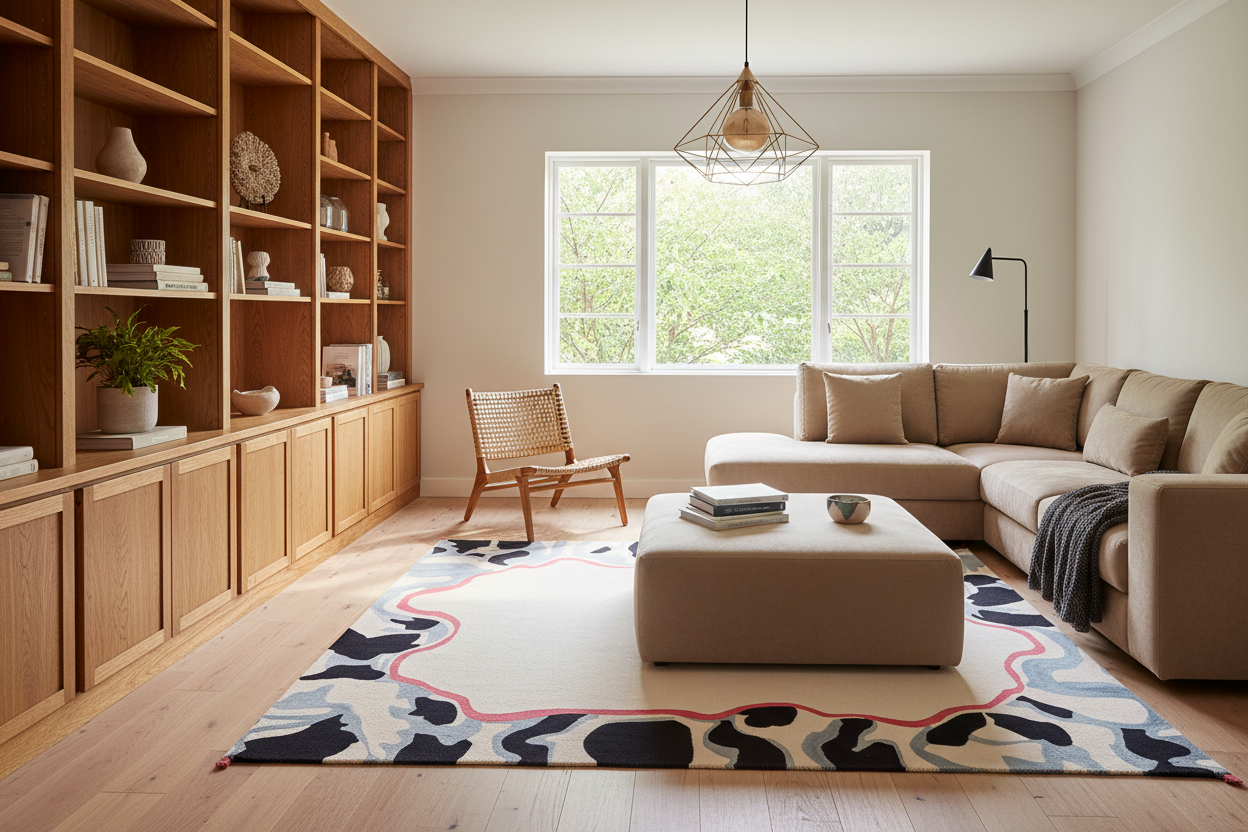 Ripple Memory Frame Hand Tufted Rug