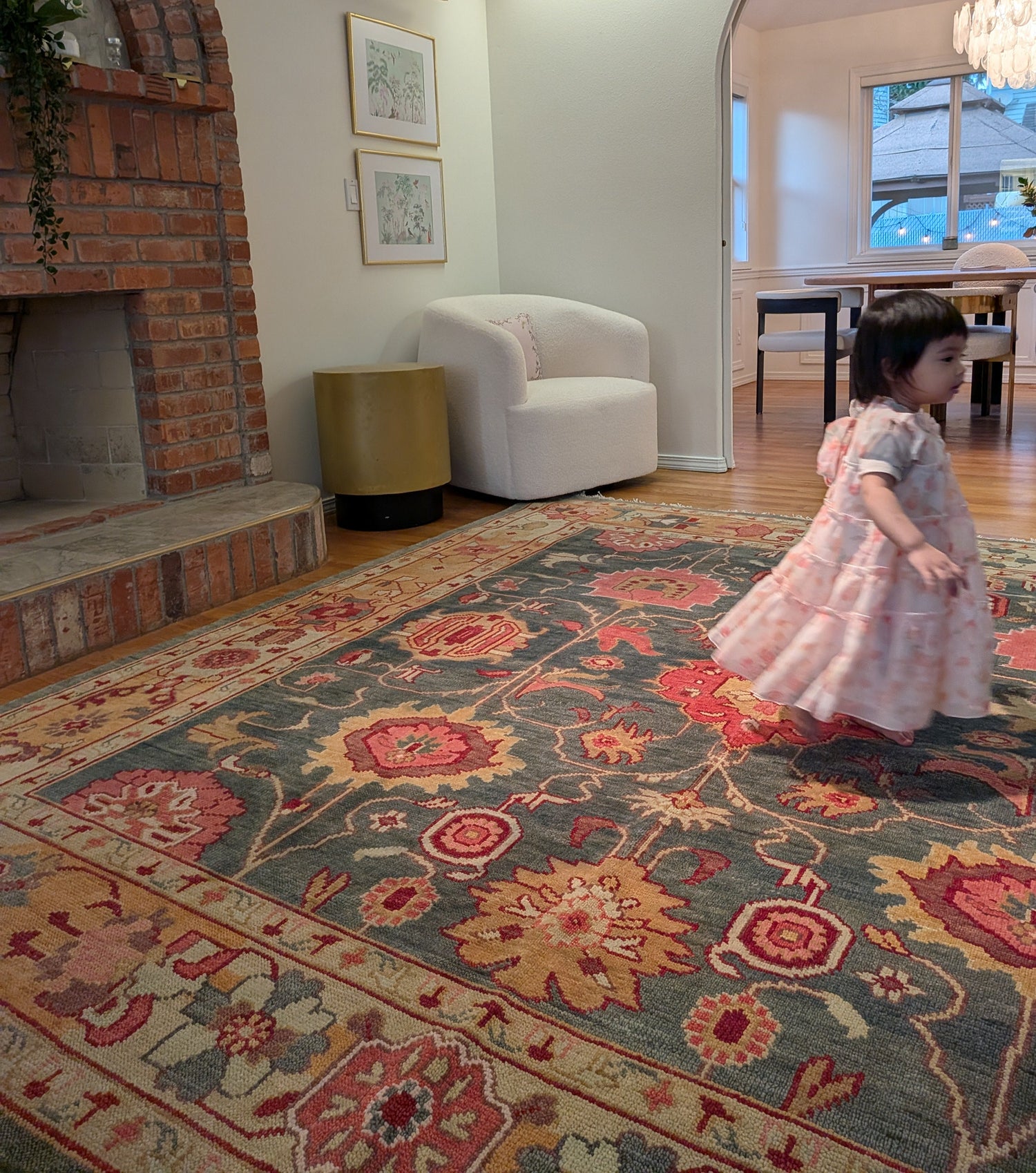 Intricate Bloom Hand Knotted Wool Rug 9 x 9 ft