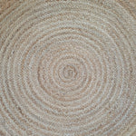 Black and Natural Circle Round Jute Rug