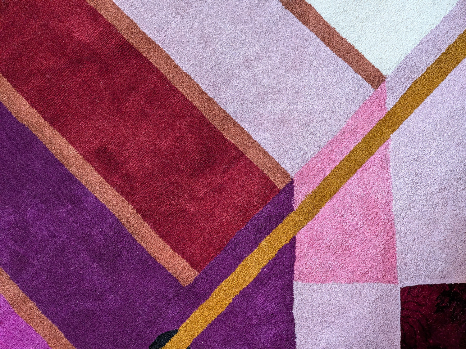 Pink Prism Geometric Hand-Tufted Wool Rug 6 x 9 ft