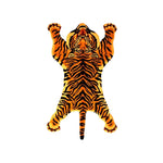 A striking Roaring Tiger Hand-Tufted Wool Accent Rug, perfect for adding a bold touch to any bedroom or living room. This area rug features a vibrant tiger design, showcasing intricate details, ideal for those seeking unique bedroom rugs or living room area rugs.