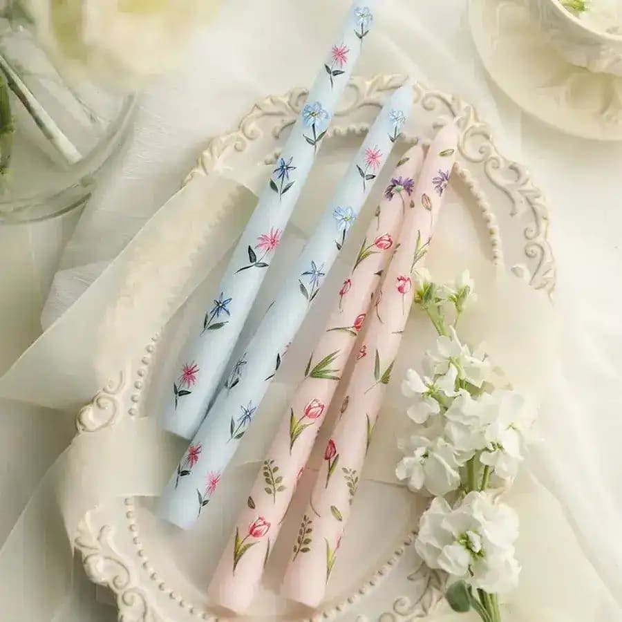 Romantic Rose Scented Taper Candle