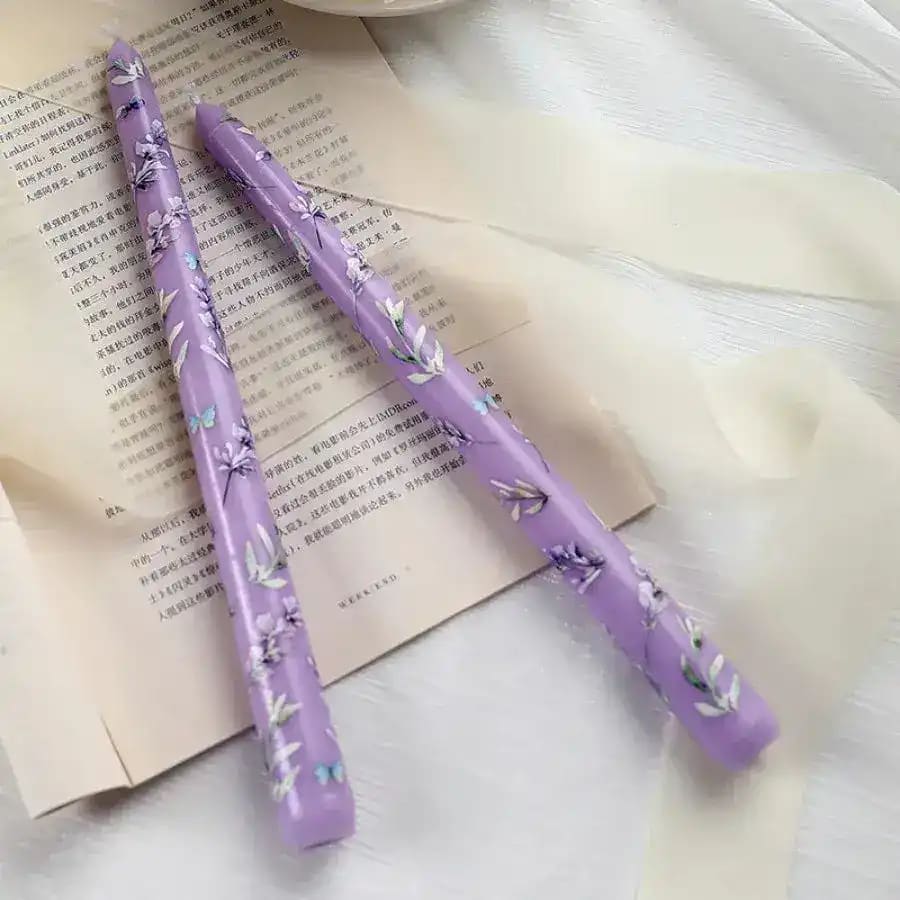 Romantic Rose Scented Taper Candle - MAIA HOMES