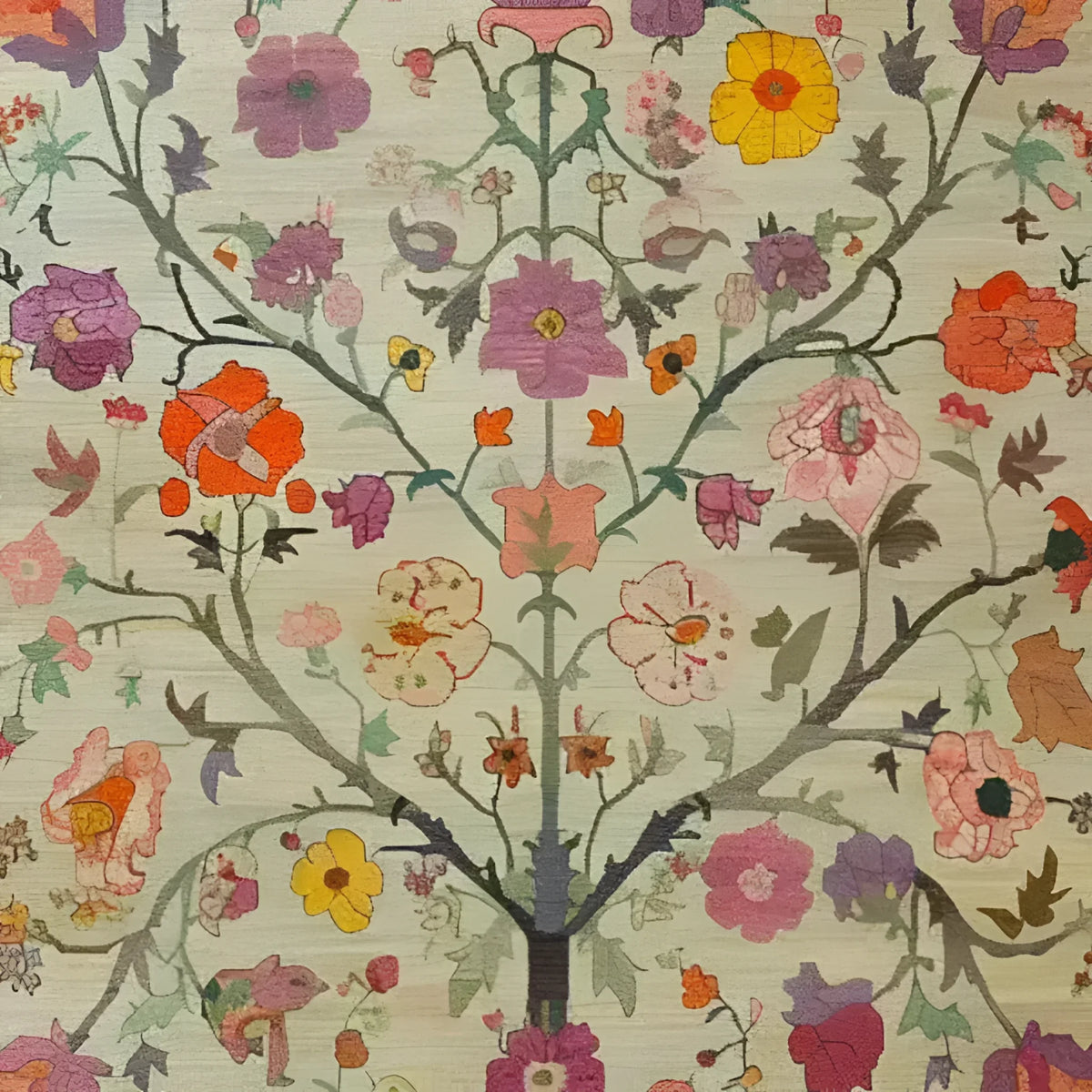 A beautifully intricate floral area rug, featuring vibrant colors and detailed patterns. Perfect for adding a touch of elegance to living rooms, this hand-knotted Persian rug showcases a tapestry of blooming flowers, ideal for those seeking exquisite living room area rugs.