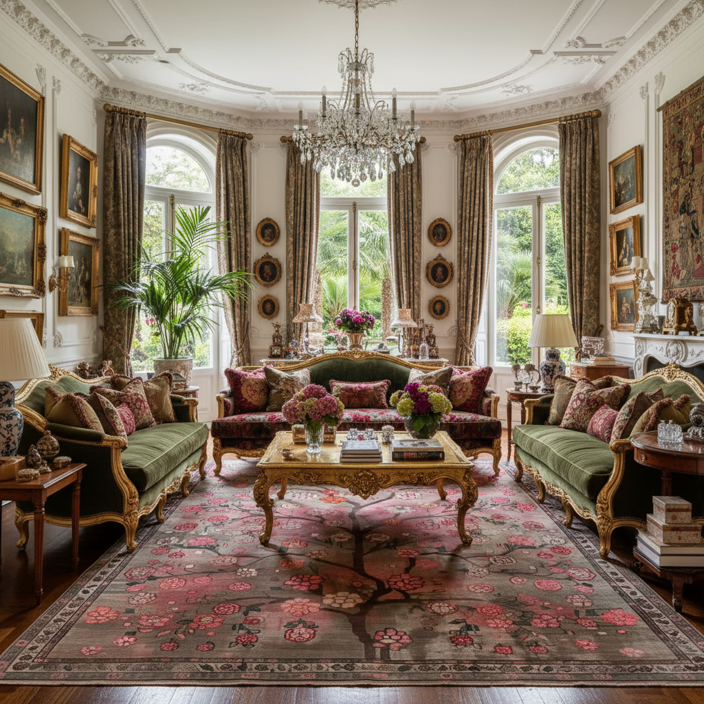 Rosa Obscura Knotted Wool Rug