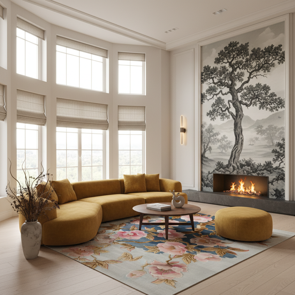 Rose Gold Bloom Hand Tufted Rug