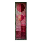 A stunning Rose Luxe Hand Tufted Wool Rug Runner featuring a contemporary geometric design with rich red and pink circles, perfect as an area rug for kitchens, hallways, or living rooms. This elegant wool rug adds warmth and style to any space, serving as a versatile kitchen runner or bathroom runner rug.