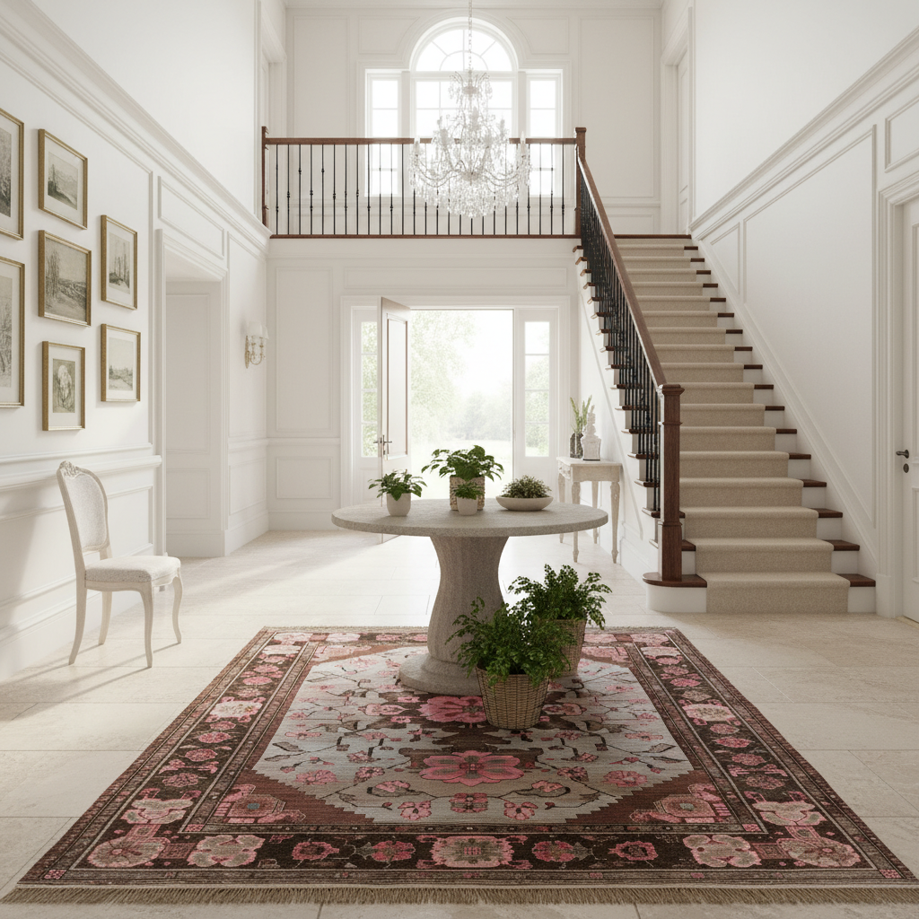 Rosé Reverie Knotted Wool Rug