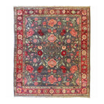 A beautifully crafted Roses and Lilies Hand Knotted Area Rug featuring an intricate floral design with vibrant roses and lilies on a rich, dark background. This vintage-style Persian rug is perfect for adding elegance to large living rooms, making it an ideal choice for those seeking sophisticated area rugs for living room spaces.