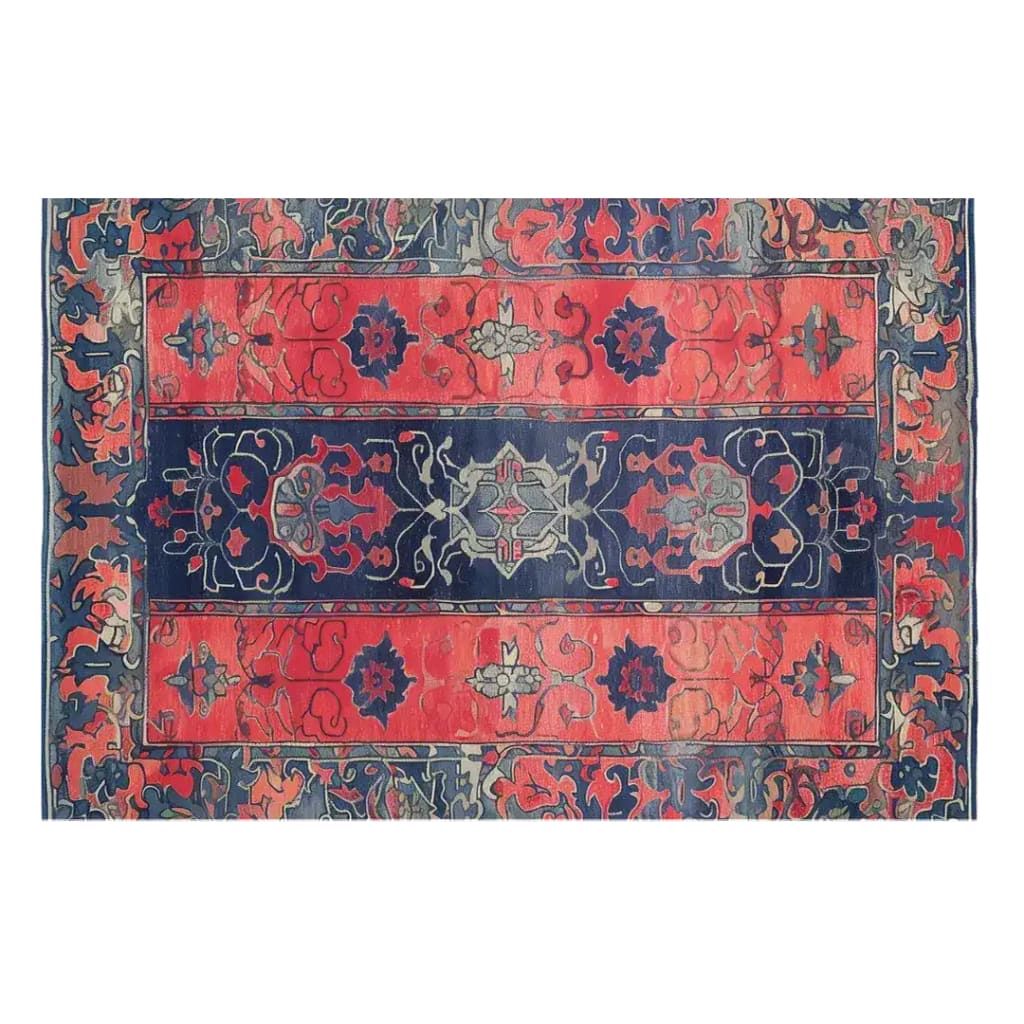 A vibrant Rosetta Passage hand-tufted wool rug featuring an intricate floral design. This area rug in red and navy blue is perfect for adding a touch of elegance to any living room. Ideal as a living room area rug, this 8x10 floral wool rug combines traditional charm with modern style.