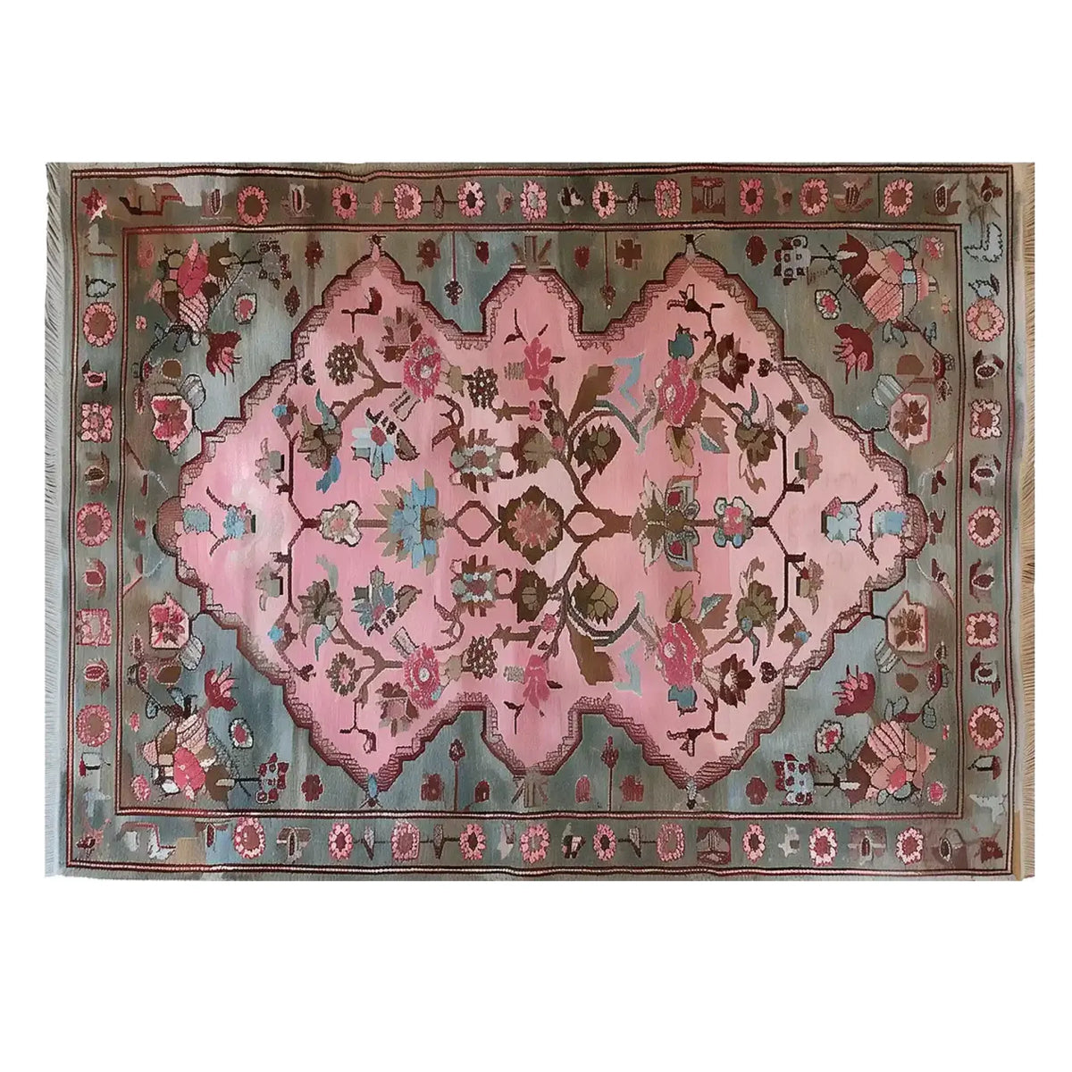 The Rosie Reverie Knotted Wool Rug is an elegant area rug featuring a vibrant floral design. This rug is perfect for adding a touch of sophistication to living rooms, with its intricate patterns and rich colors.
