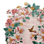 This beautiful area rug showcases a hand-tufted floral design with delicate pink and white blossoms, set against a soft pink background. Perfect for adding a touch of elegance to your living space, this wool rug is ideal for living room rugs 8x10, offering both style and comfort as an area rug for living room settings.