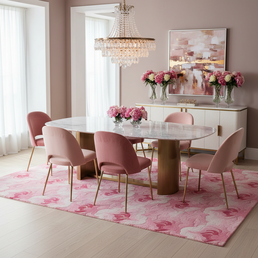 Rosy Reveriae Hand Tufted Rug
