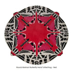 Round Abstract Butterfly Hand Tufted Rug - Red - MAIA HOMES