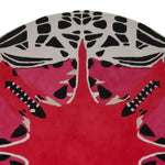 Round Abstract Butterfly Hand Tufted Rug - Red - MAIA HOMES