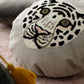 Round Jungle Leopard Tiger Embroidered Pillow Cover