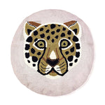 Round Jungle Leopard Tiger Embroidered Pillow Cover Cheetah