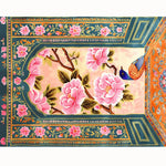Vibrant and elegant Royal Aviary Hand Tufted Area Rug featuring a stunning floral design with pink blossoms and a colorful bird, perfect for enhancing your dining room or living room. This wool rug brings a touch of nature indoors, making it an ideal choice for dining room carpets or living room and dining room rugs.