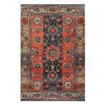 The Royal Blossom Hand Knotted Rug is an exquisite area rug featuring a rich, vintage design. Its intricate floral patterns in deep orange and gray hues make it a perfect accent for any living room. Reminiscent of traditional Persian rugs, this piece adds a touch of elegance and history to modern spaces.