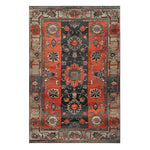 The Royal Blossom Hand Knotted Rug is an exquisite area rug featuring a rich, vintage design. Its intricate floral patterns in deep orange and gray hues make it a perfect accent for any living room. Reminiscent of traditional Persian rugs, this piece adds a touch of elegance and history to modern spaces.